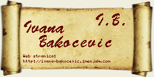 Ivana Bakočević vizit kartica